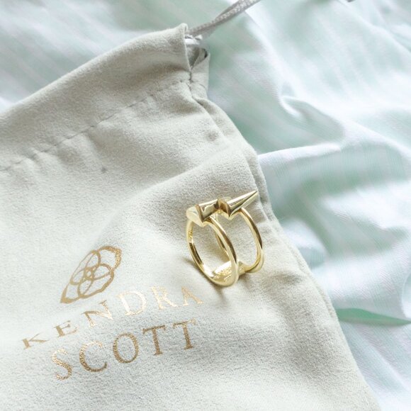 Kendra Scott Bolt Gold Double Band Ring Size 7 NEW Perfect condition - Picture 3 of 3